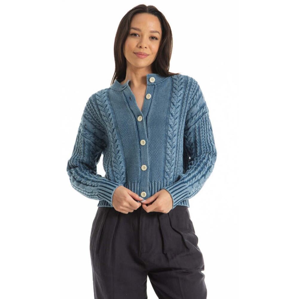 Alex Mill Large Nico Chunky Cardigan Indigo Cotton Natural Dye